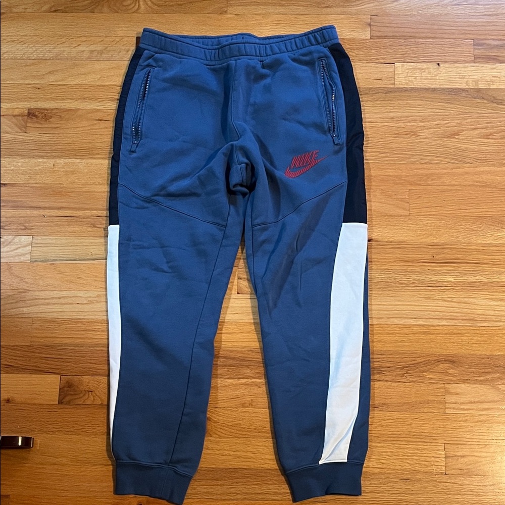 Nike mens Navy Joggers with Red Accent